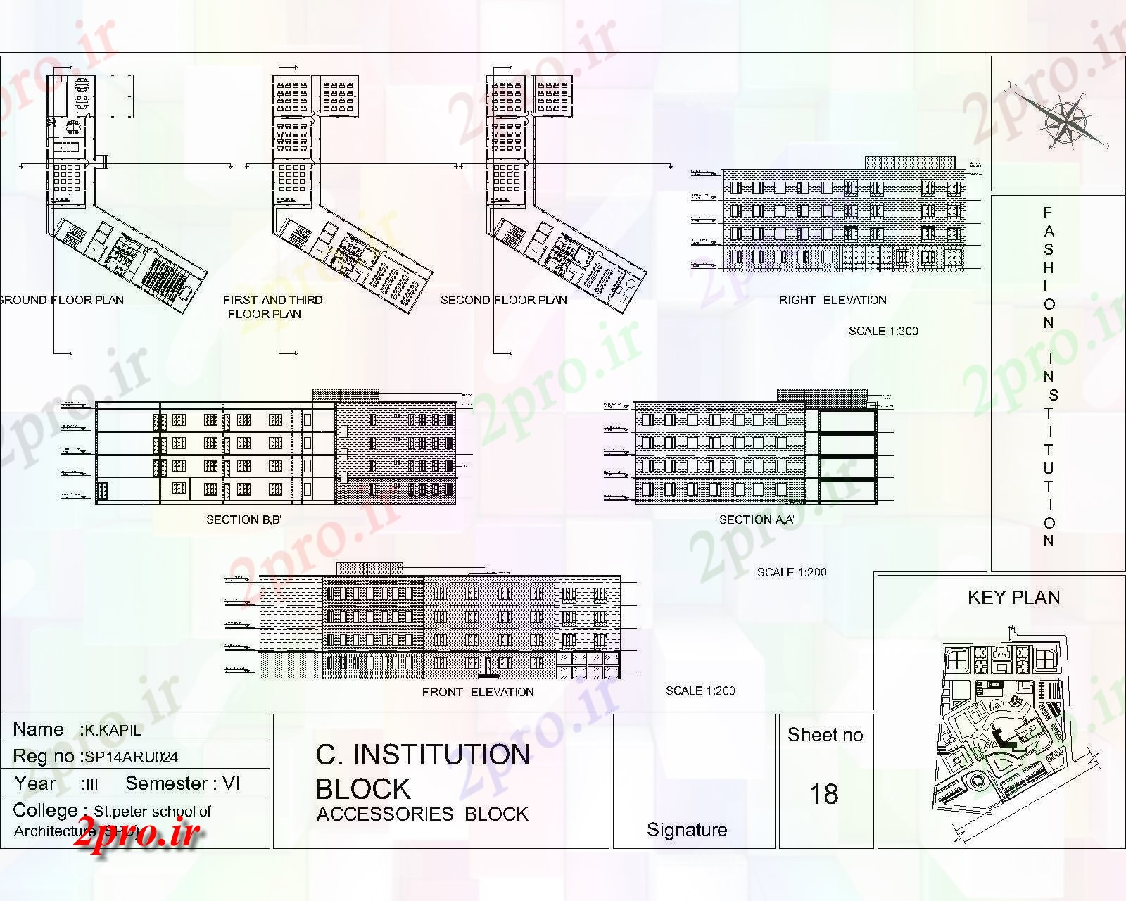 دانلود نقشه خانه مسکونی ، ویلاموزه برای مد تکنولوژی موسسه 36 در 40 متر (کد86655)