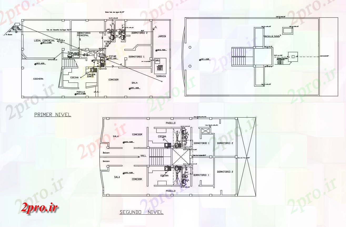 دانلود نقشه مسکونی ، ویلایی ، آپارتمان طرحی سایت از خانه مسکونی 100 در 17 متر (کد86657)