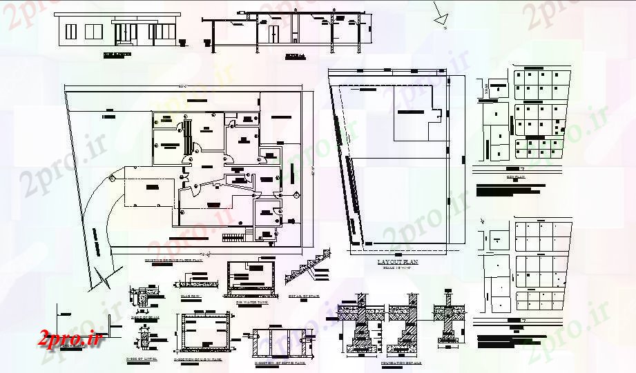 دانلود نقشه مسکونی ، ویلایی ، آپارتمان خانه طراحی 95'0 '' X 62'9 با نما و بخش جزئیات 63 در 63 متر (کد86689)