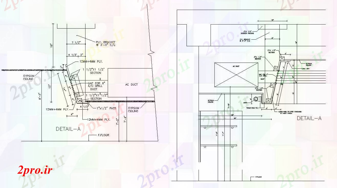 دانلود نقشه جزئیات ساخت و ساز   از جزئیات ساخت و ساز سقف (کد86704)