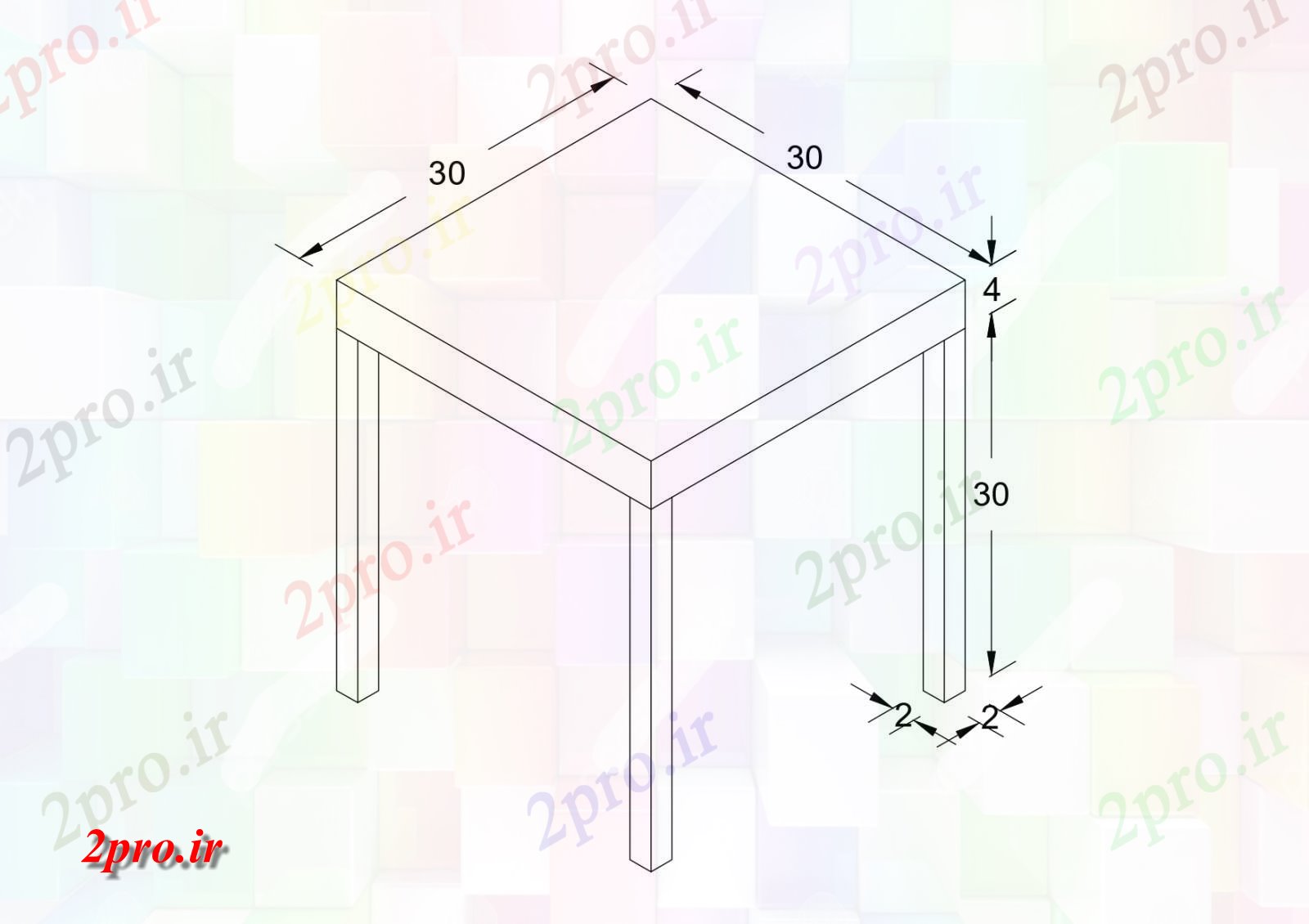 دانلود نقشه مسکونی  ، ویلایی ، آپارتمان  ایزومتریک جدول (کد86721)