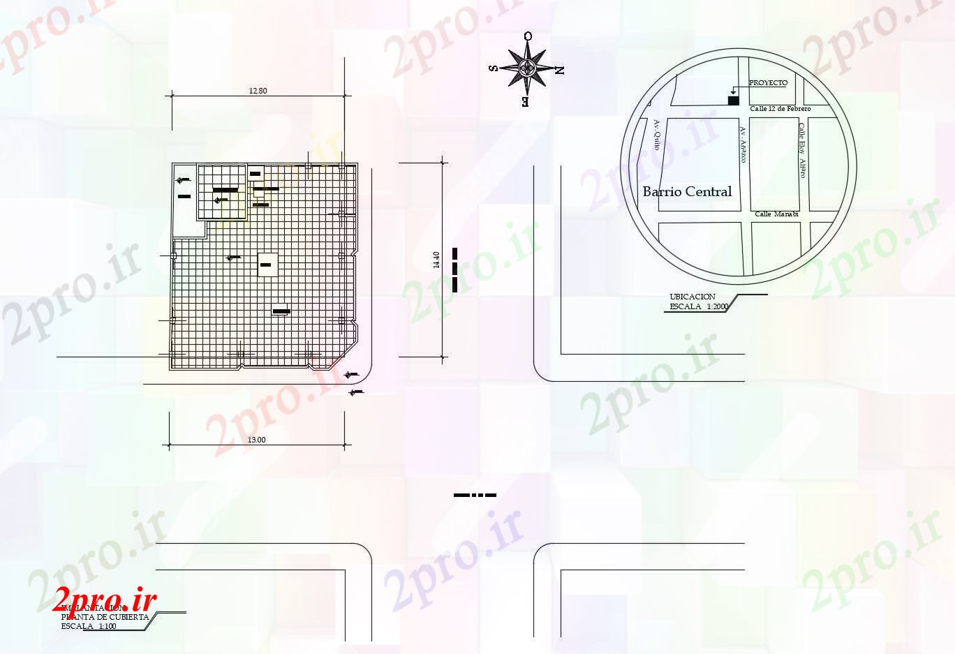 دانلود نقشه مسکونی ، ویلایی ، آپارتمان طرحی پوشش ساخت 1300mtr X 1440mtr با ابعاد جزئیات 13 در 14 متر (کد86727)