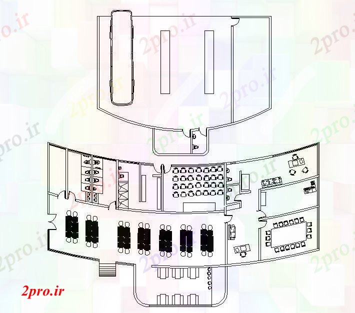 دانلود نقشه ساختمان دولتی ، سازمانی اتوکد ترمینال اتوبوس 15 در 30 متر (کد86799)