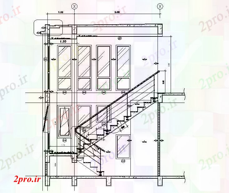 دانلود نقشه خانه های کوچک ، نگهبانی ، سازمانی -  نما مقطع ویلا مسکونی (کد86804)