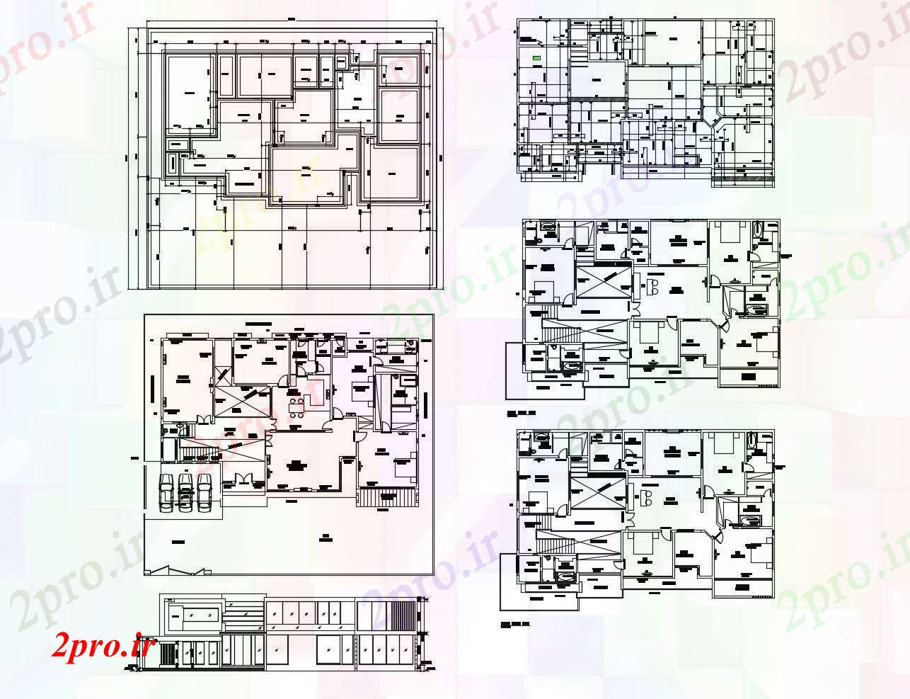 دانلود نقشه مسکونی  ، ویلایی ، آپارتمان   خانه های مسکونی 100'0 '' X 90'0 '' با ابعاد جزئیات (کد86819)