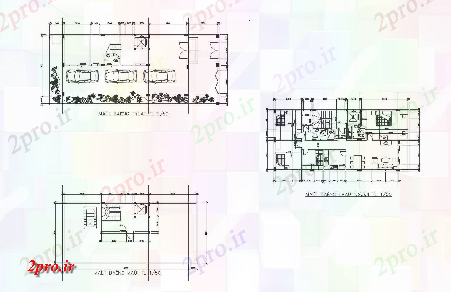 دانلود نقشه مسکونی  ، ویلایی ، آپارتمان  طرحی خانه 16300mtr X 7600mtr با ابعاد جزئیات  (کد86829)