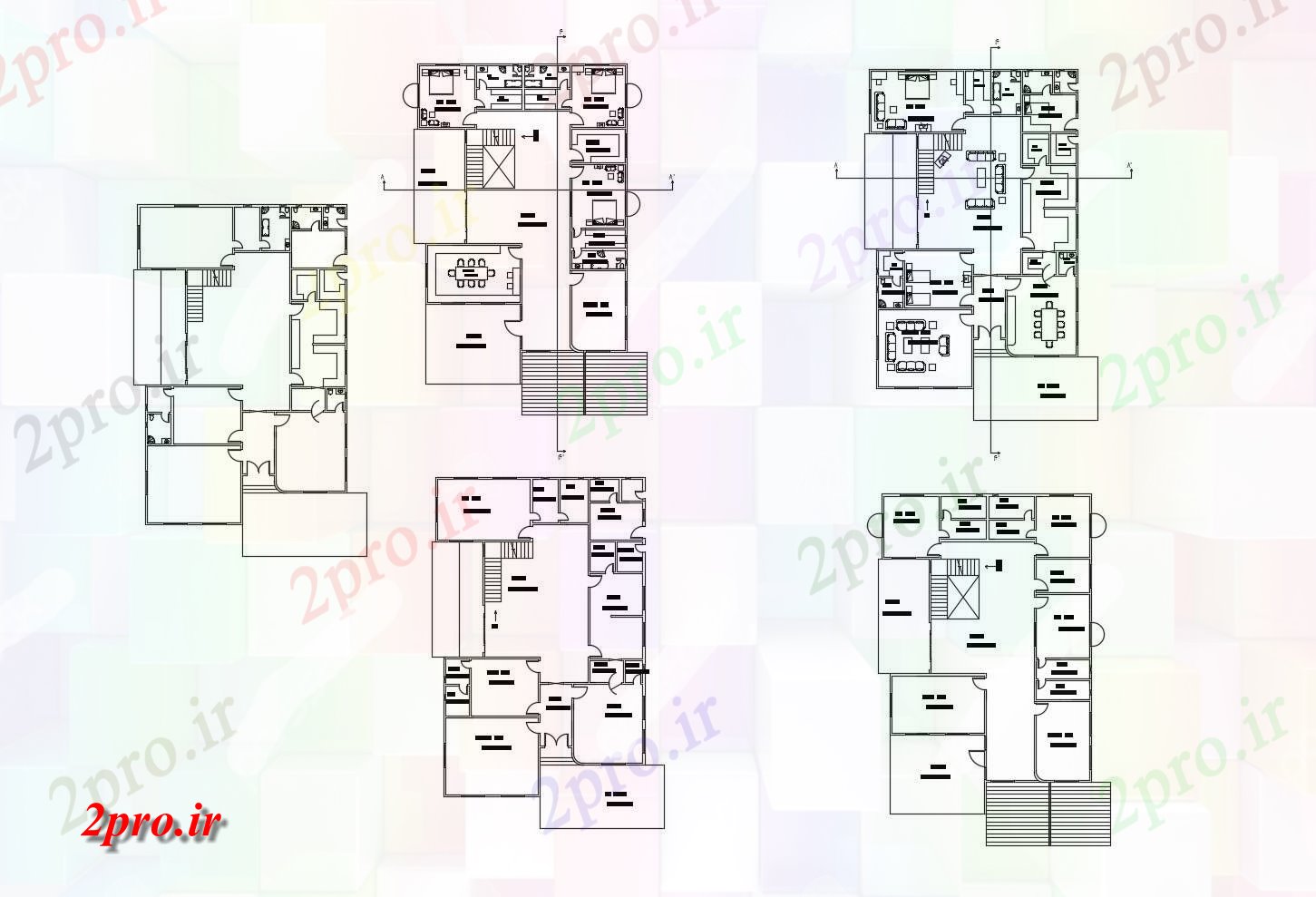 دانلود نقشه مسکونی  ، ویلایی ، آپارتمان  طرحی از خانه مسکونی با ابعاد جزئیات  (کد86830)