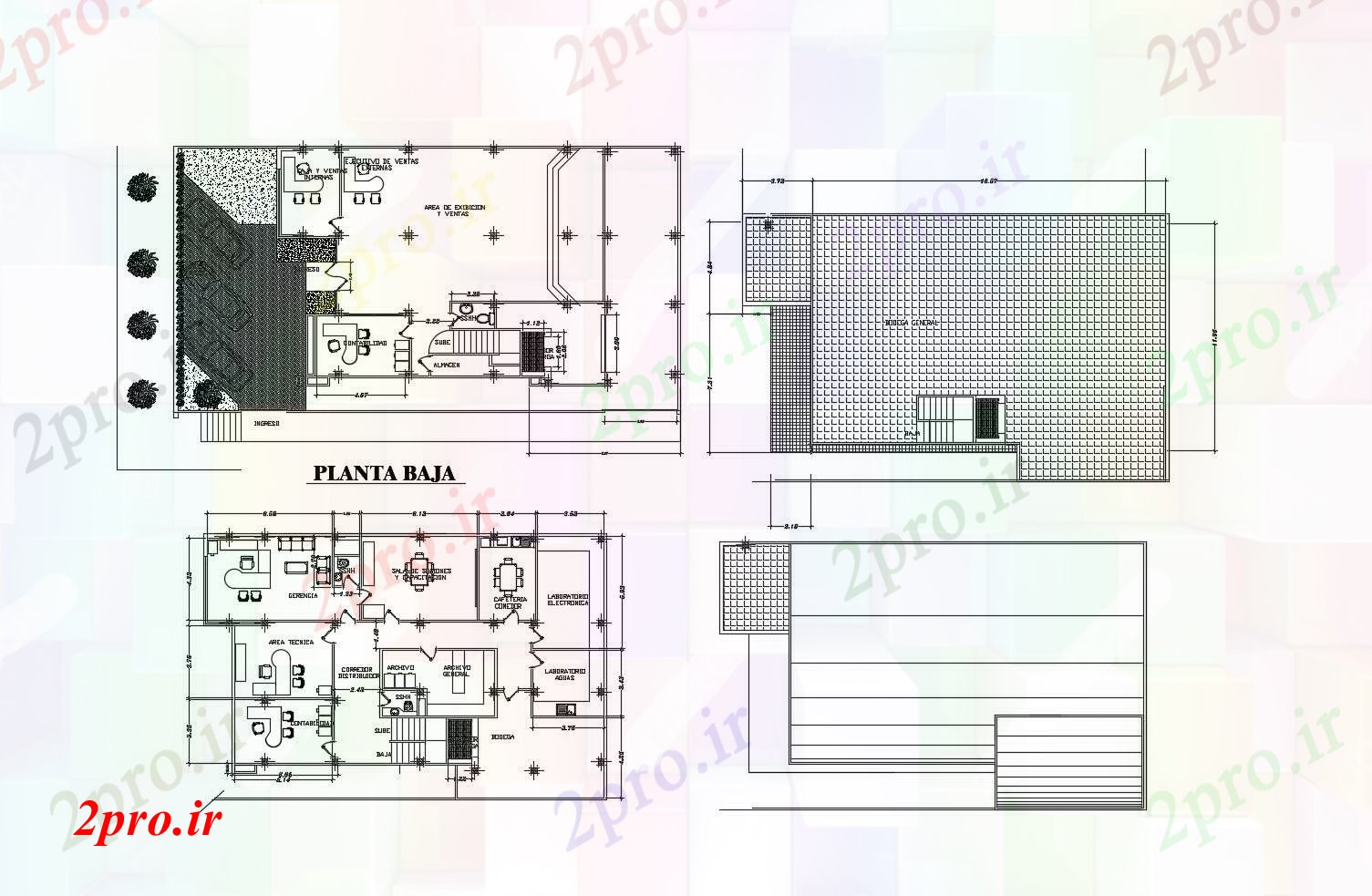 دانلود نقشه ساختمان دولتی ، سازمانی طرحی ساختمان اداری با ابعاد جزئیات 12 در 21 متر (کد86869)