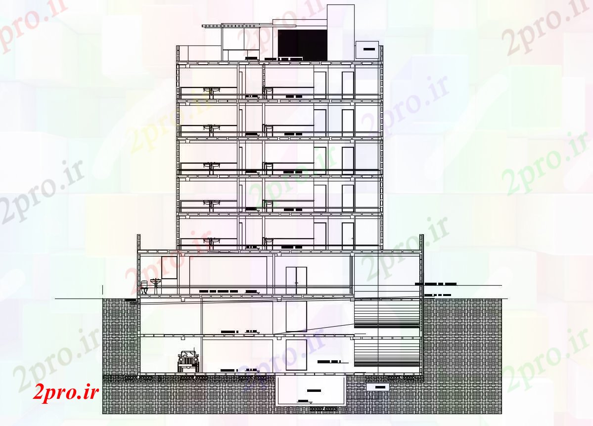 دانلود نقشه مسکونی  ، ویلایی ، آپارتمان    از بخش آپارتمان   مسکونی (کد86903)