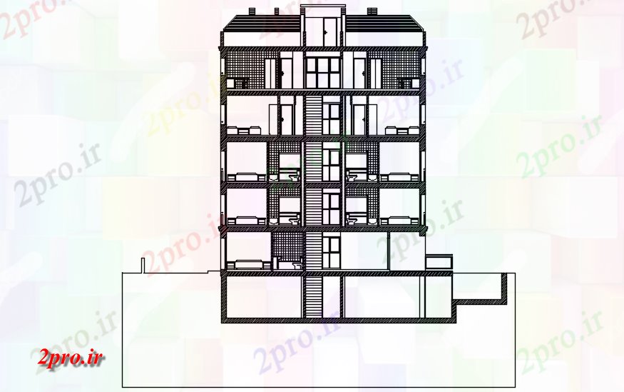 دانلود نقشه مسکونی  ، ویلایی ، آپارتمان  طراحی بخشی از آپارتمان   (کد86917)