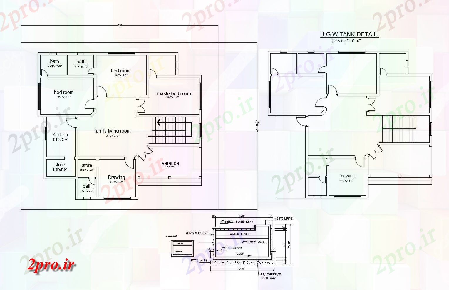 دانلود نقشه مسکونی  ، ویلایی ، آپارتمان  طرحی طبقه از خانه طراحی با ابعاد جزئیات (کد86931)