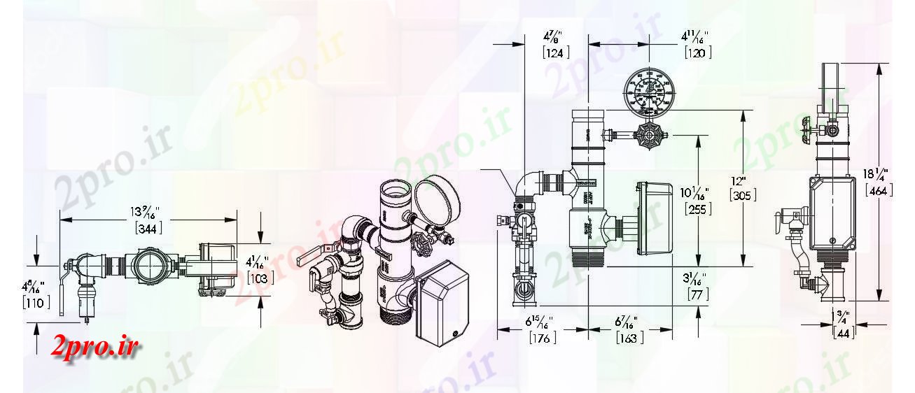 دانلود نقشه جزئیات ساختار لوله کشی (کد87009)