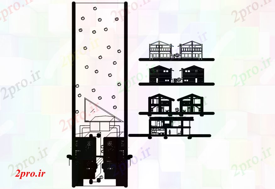 دانلود نقشه مسکونی  ، ویلایی ، آپارتمان  طرحی خانه دوبلکس  (کد87027)