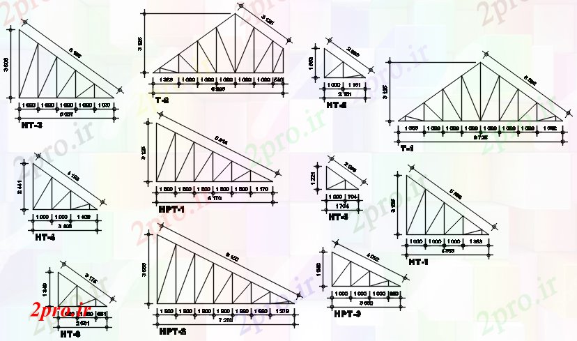 دانلود نقشه جزئیات ساختار  از جزئیات خرپا (کد87039)