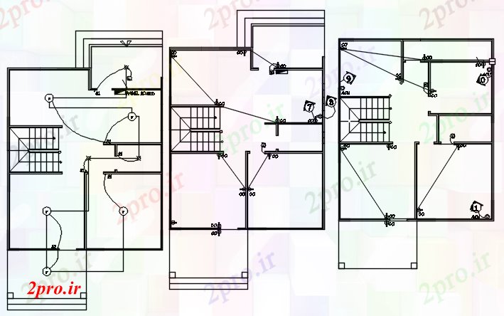 دانلود نقشه طراحی داخلی طرحی برق از خانه  (کد87042)