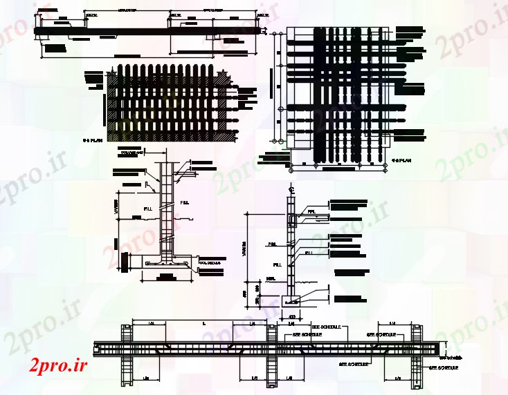 دانلود نقشه جزئیات ساخت و ساز جزئیات ساخت و ساز دال بتنی (کد87044)