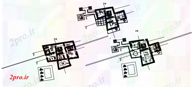 دانلود نقشه خانه های کوچک ، نگهبانی ، سازمانی -  از طرحی bunglow مسکونی (کد87049)