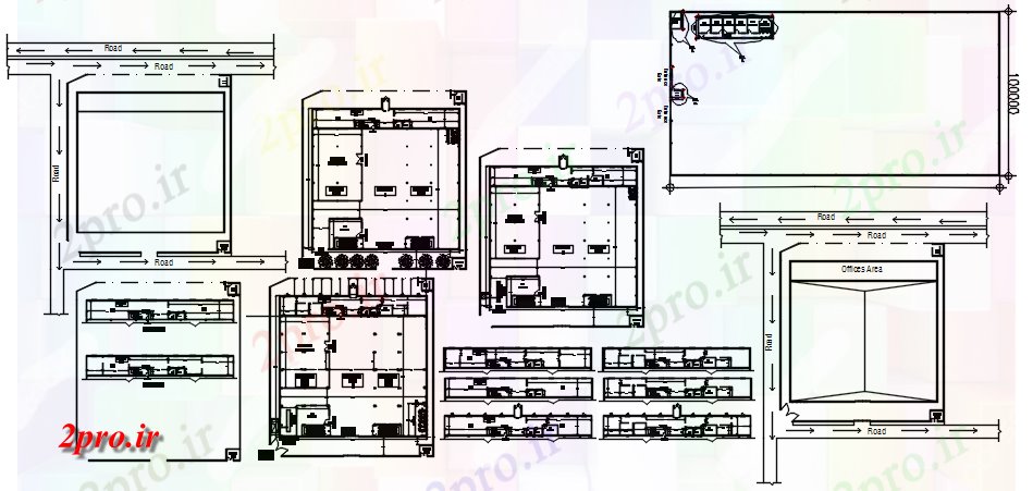 دانلود نقشه کارخانه صنعتی  ، کارگاه طرحی انبار با ابعاد جزئیات  (کد87056)