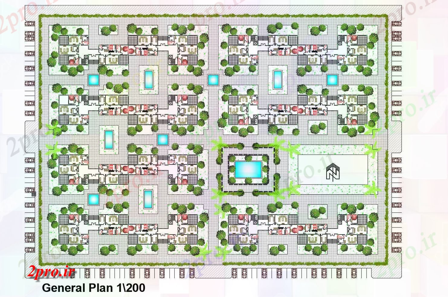 دانلود نقشه مسکونی  ، ویلایی ، آپارتمان  طرحی کلی یک آپارتمان   مسکونی (کد87072)