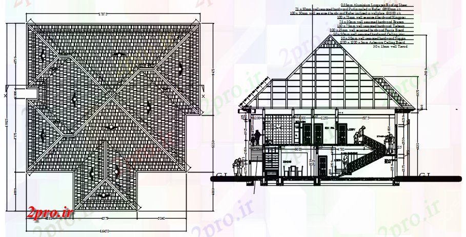 دانلود نقشه مسکونی  ، ویلایی ، آپارتمان  نما بخشی از خانه های مسکونی (کد87121)