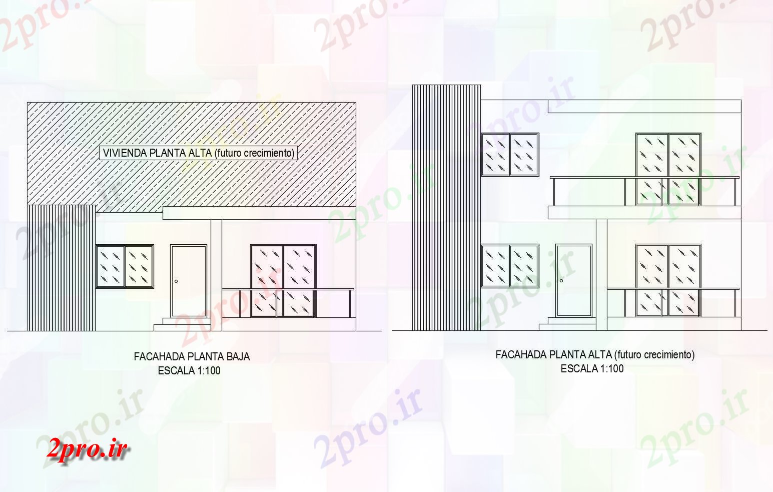 دانلود نقشه مسکونی  ، ویلایی ، آپارتمان  خانه مسکونی با نما (کد87159)