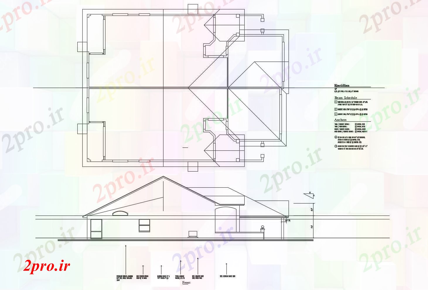 دانلود نقشه مسکونی  ، ویلایی ، آپارتمان    از خانه های مسکونی با جزئیات نما (کد87169)