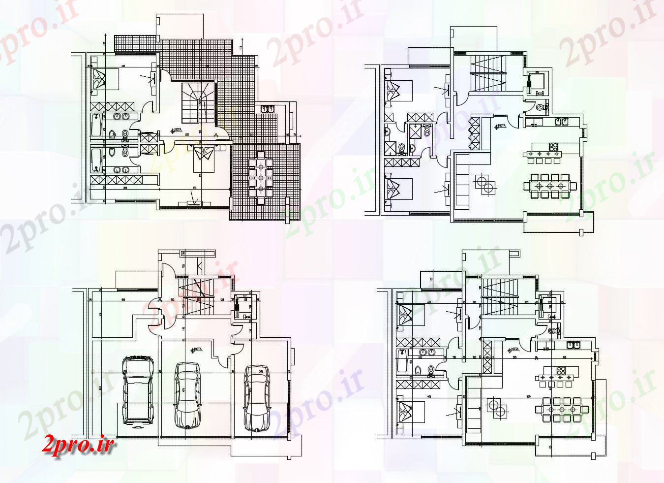 دانلود نقشه مسکونی  ، ویلایی ، آپارتمان  طرحی طبقه از خانه با جزئیات مبلمان  (کد87172)