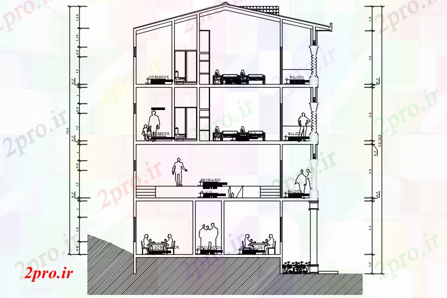 دانلود نقشه مسکونی  ، ویلایی ، آپارتمان  طبقه طراحی آپارتمان    (کد87184)