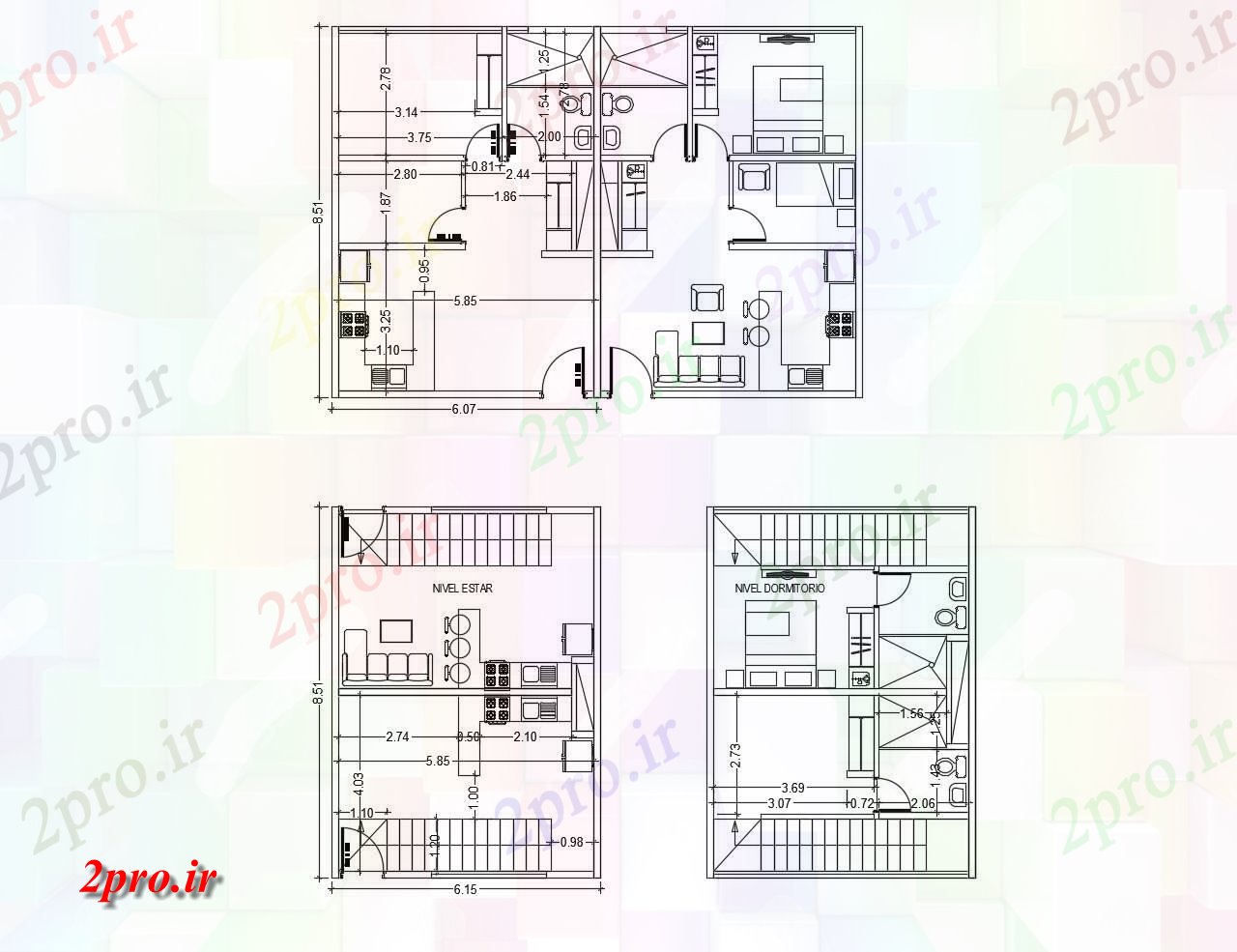 دانلود نقشه هتل - رستوران - اقامتگاه طرحی هتل با ابعاد جزئیات 42 در 156 متر (کد87191)