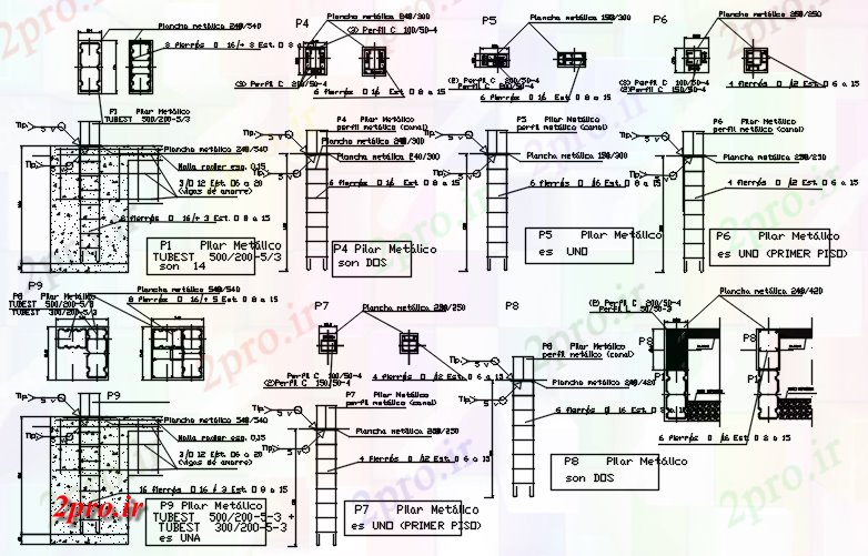 دانلود نقشه جزئیات ساختار بنیاد جزئیات  (کد87198)