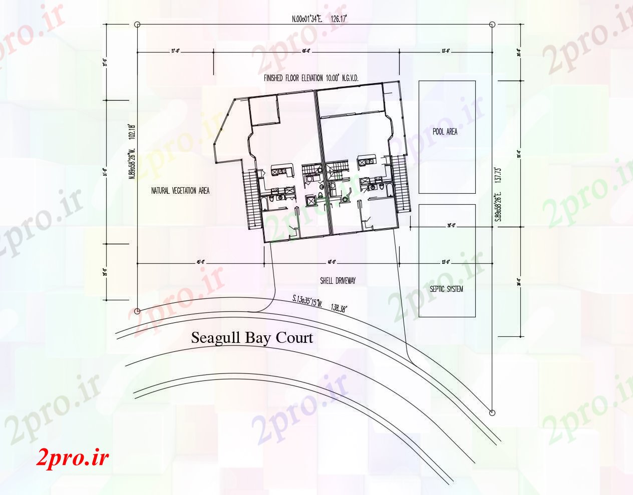 دانلود نقشه مسکونی  ، ویلایی ، آپارتمان  طرحی خانه 12617 'X 10218 با ابعاد جزئیات  (کد87260)