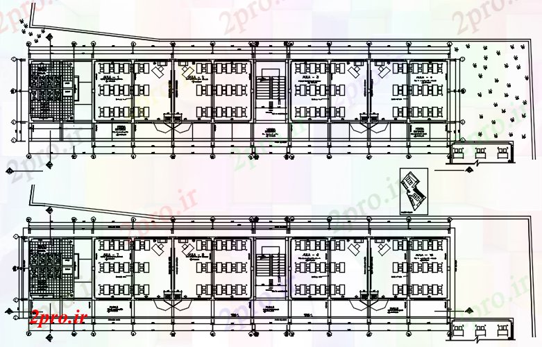 دانلود نقشه دانشگاه ، آموزشکده ، مدرسه ، هنرستان ، خوابگاه -  طرحی معماری مدرسه با ابعاد جزئیات (کد87293)