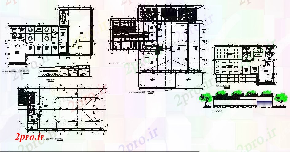 دانلود نقشه مسکونی  ، ویلایی ، آپارتمان  ساختمان تجاری با بخش و جزئیات نما  (کد87327)