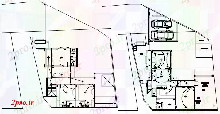 دانلود نقشه خانه های کوچک ، نگهبانی ، سازمانی -   طرحی های الکتریکی ویلا مسکونی (کد87340)