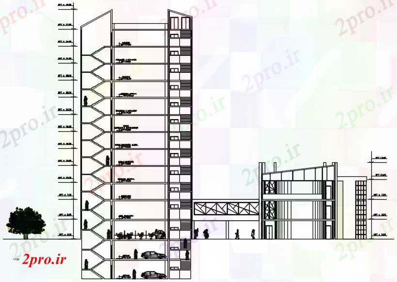 دانلود نقشه ساختمان اداری - تجاری - صنعتی اتوکد از ساختمان اداری (کد87412)