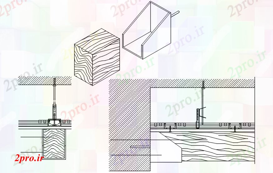 دانلود نقشه جزئیات داخلی جزئیات سقف کاذب (کد87434)