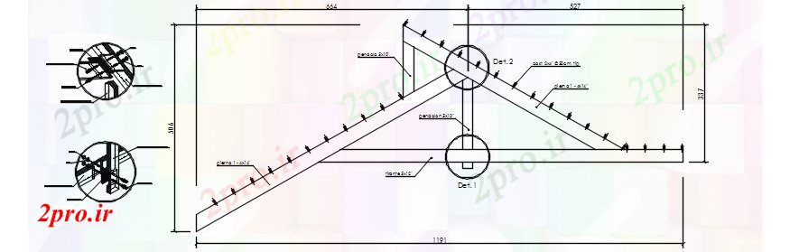 دانلود نقشه جزئیات ساختار   از جزئیات خرپا های چوبی (کد87438)