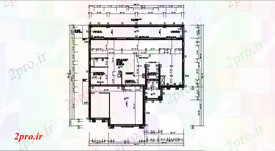 دانلود نقشه خانه های کوچک ، نگهبانی ، سازمانی - ویلایی 58 'X 62' با ابعاد جزئیات (کد87463)