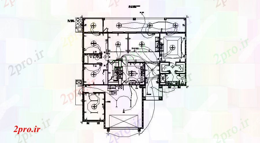 دانلود نقشه مسکونی  ، ویلایی ، آپارتمان  طراحی برق از خانه با ابعاد جزئیات  (کد87464)