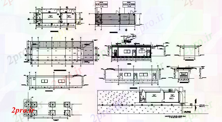 دانلود نقشه مسکونی  ، ویلایی ، آپارتمان  پاسدارخانه 13000mtr X 3500mtr با بخش و نما (کد87483)