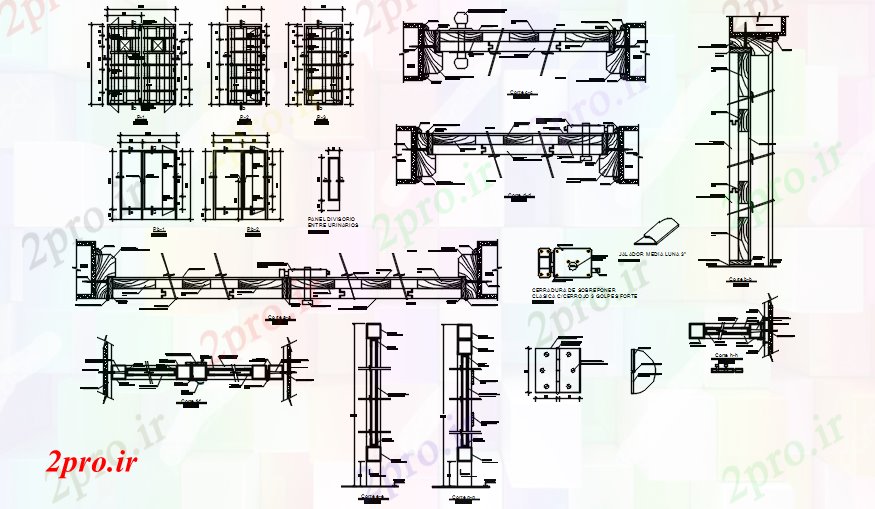 دانلود نقشه جزئیات ساخت و ساز جزئیات ساخت و ساز درب  (کد87508)