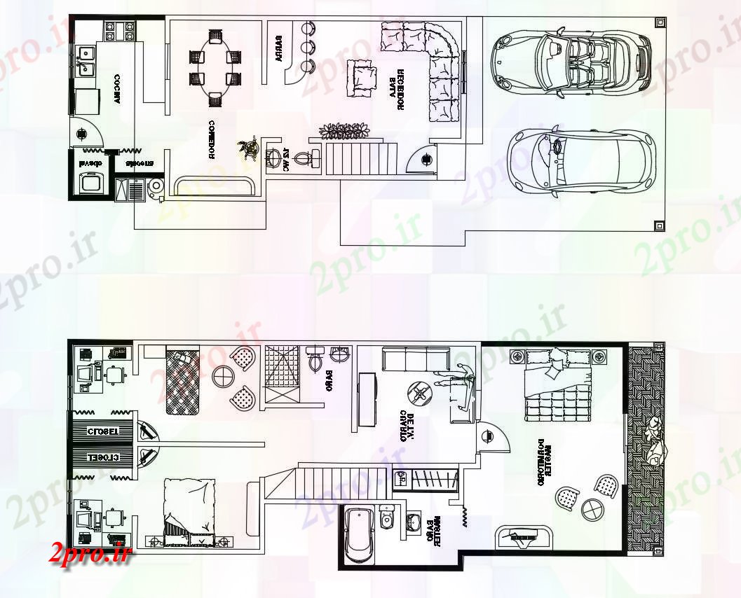 دانلود نقشه خانه های کوچک ، نگهبانی ، سازمانی - طراحی ویلا مسکونی  (کد87524)