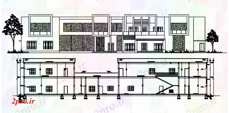 دانلود نقشه مسکونی  ، ویلایی ، آپارتمان  طراحی از ساختمان مسکونی با ابعاد جزئیات (کد87567)