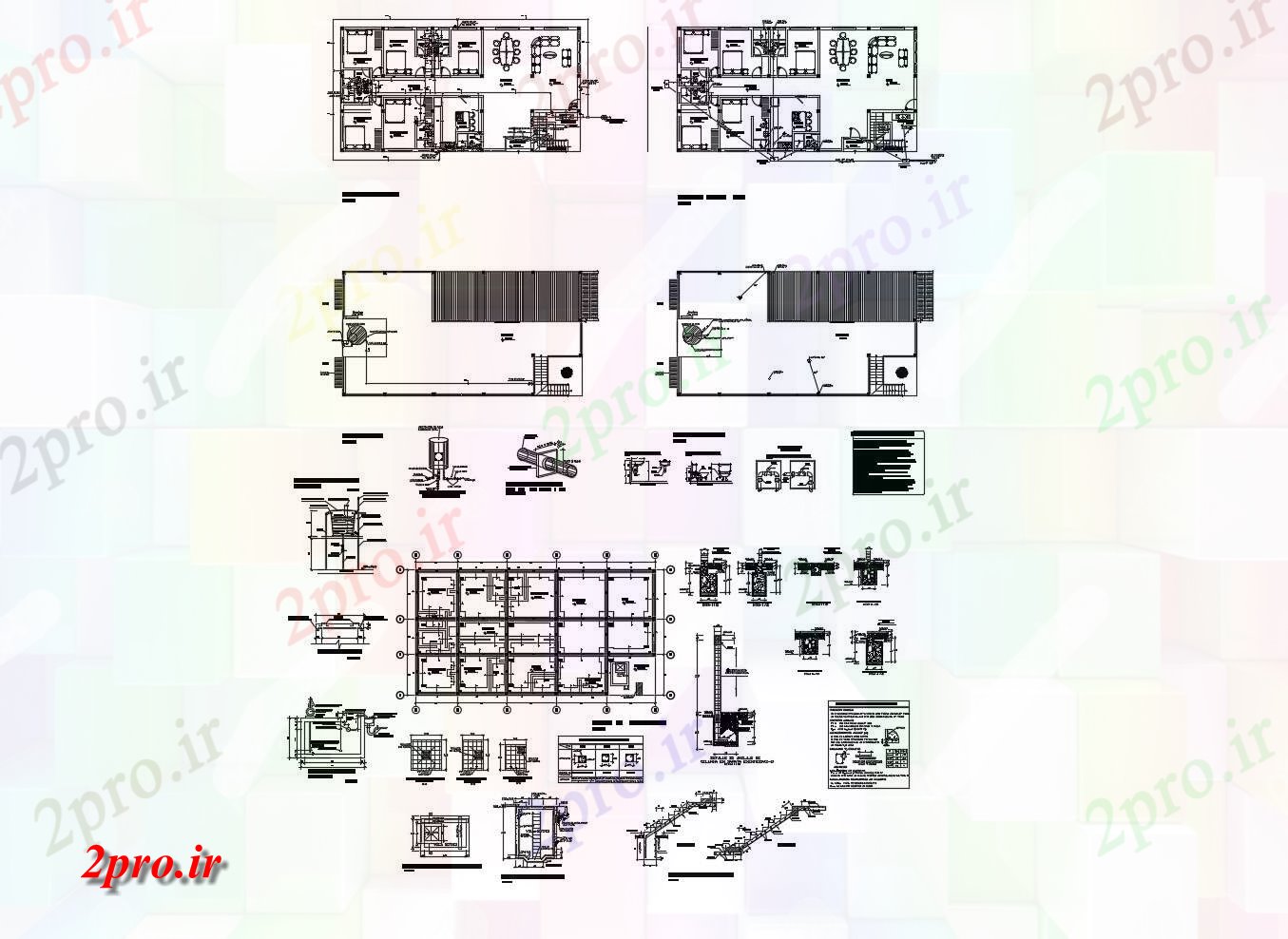 دانلود نقشه مسکونی  ، ویلایی ، آپارتمان  طرحی از خانه با ابعاد جزئیات  (کد87626)