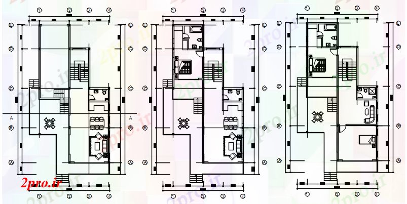 دانلود نقشه مسکونی  ، ویلایی ، آپارتمان  طرحی خانه 10200mtr 19000mtr را با اطلاعات مبلمان (کد87628)