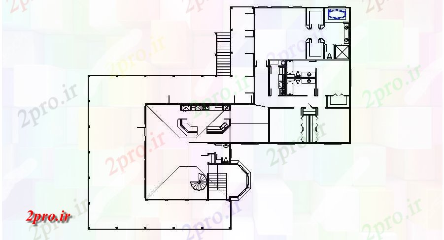 دانلود نقشه مسکونی  ، ویلایی ، آپارتمان  طرحی طبقه از خانه مسکونی با ابعاد جزئیات  (کد87629)