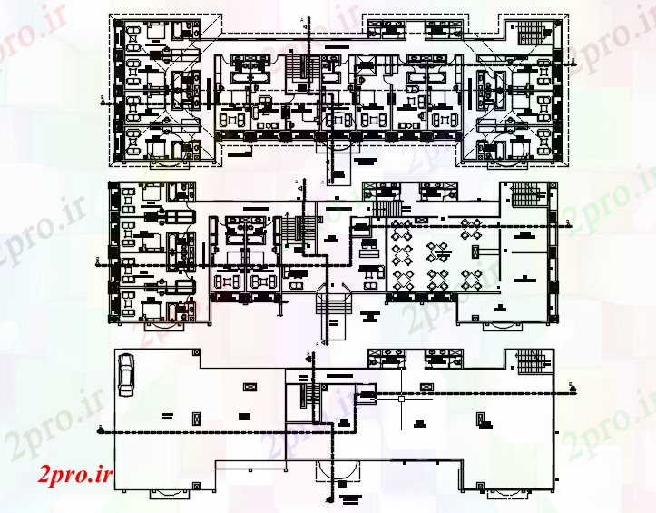 دانلود نقشه مسکونی  ، ویلایی ، آپارتمان  آپارتمان مسکونی با نما  (کد87657)