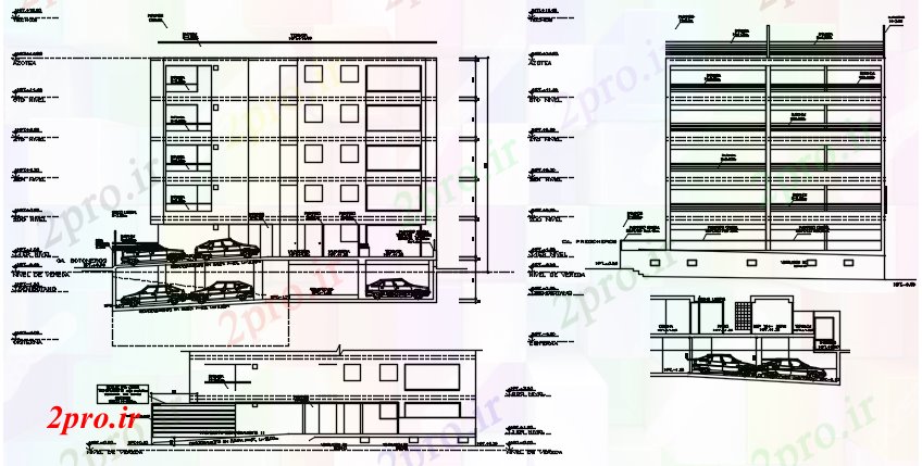 دانلود نقشه مسکونی  ، ویلایی ، آپارتمان   یک ساختمان مسکونی را با اطلاعات نما  (کد87683)