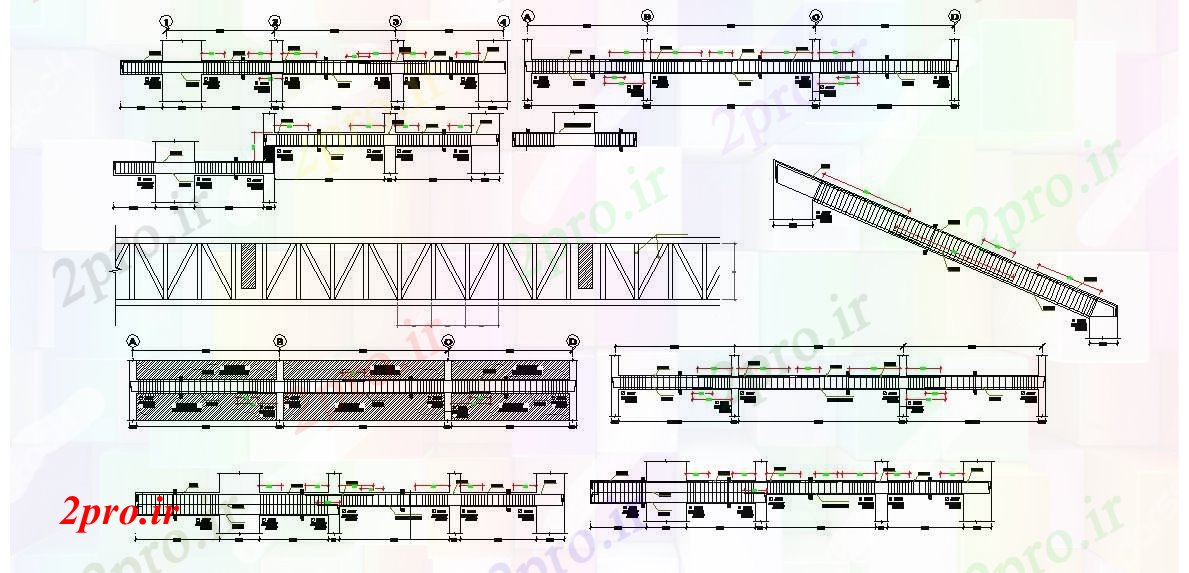 دانلود نقشه جزئیات ساختار  اتوکد پرتو سقف (کد87722)