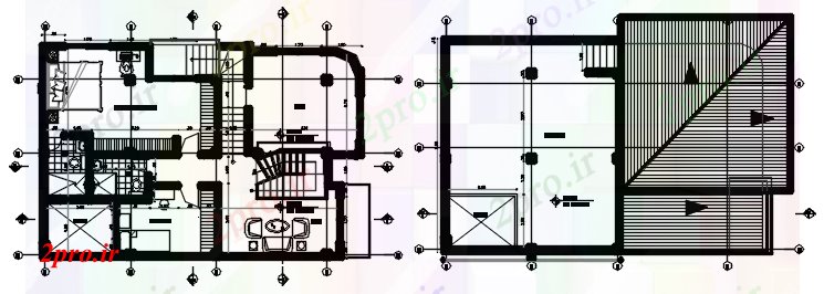 دانلود نقشه مسکونی  ، ویلایی ، آپارتمان  طرحی خانه با طرحی سقف جزئیات تی (کد87729)